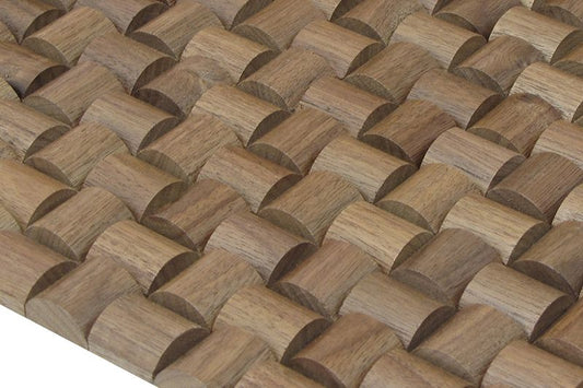 US Walnut Straw Mesh-mounted Wood Mosaic Wall Tile - Livfloors Collection