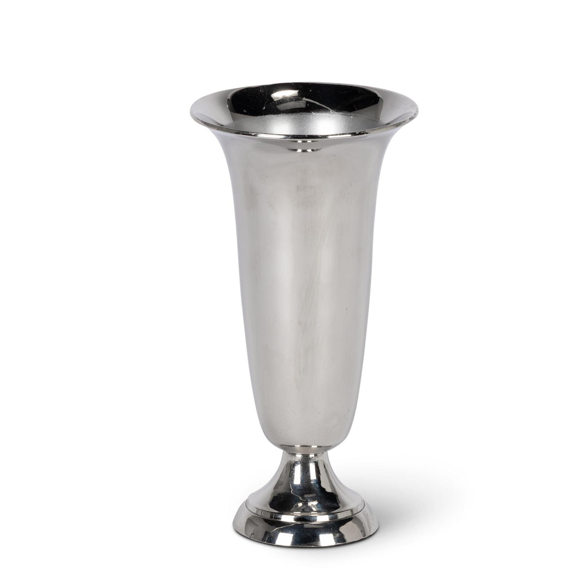 Large Fluted Aluminium Flower Vase, 7.5"H