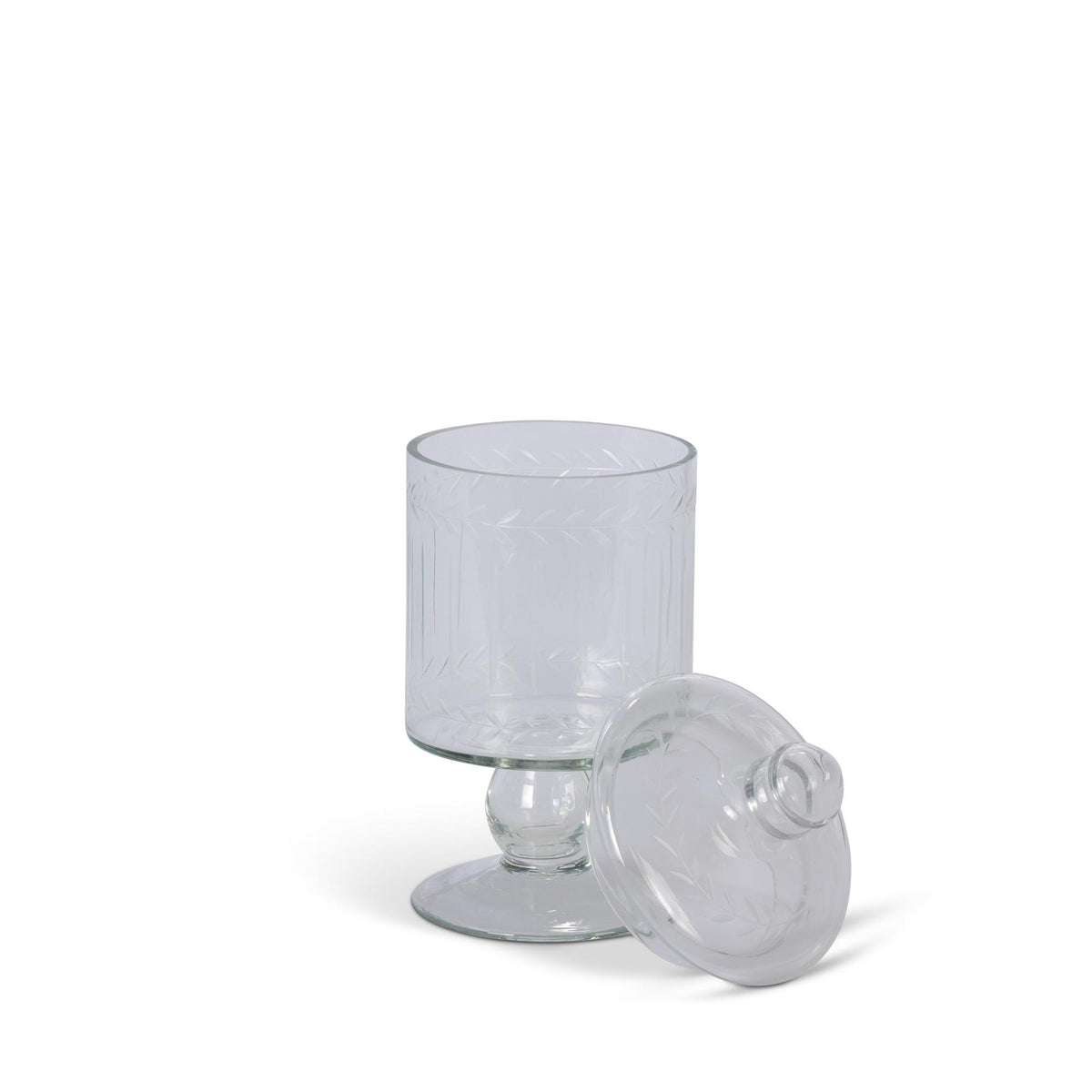 Clear Glass Decorative Jar 8.83"H