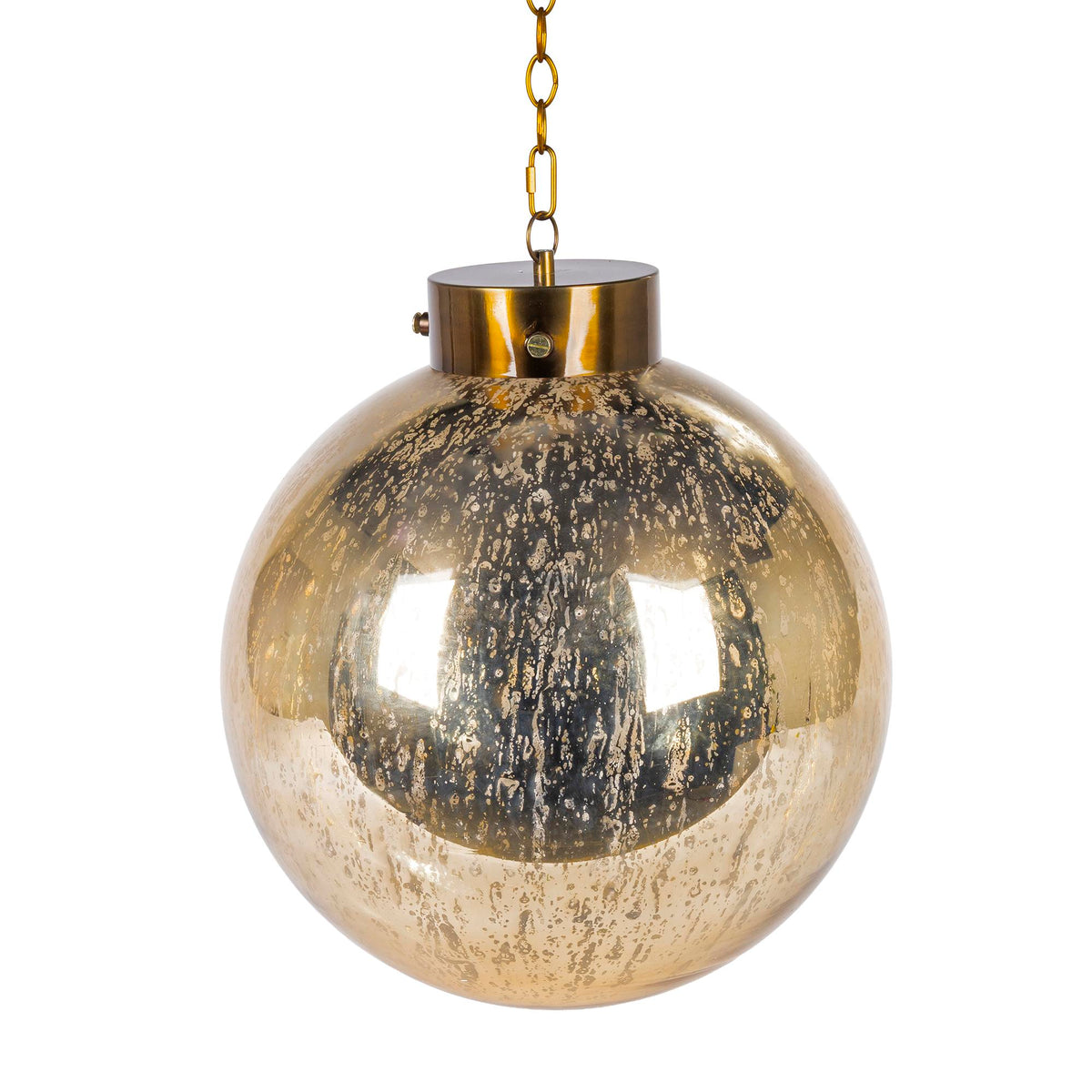 16" Mercury Gold Glass Ornament, w/ 24" Chain