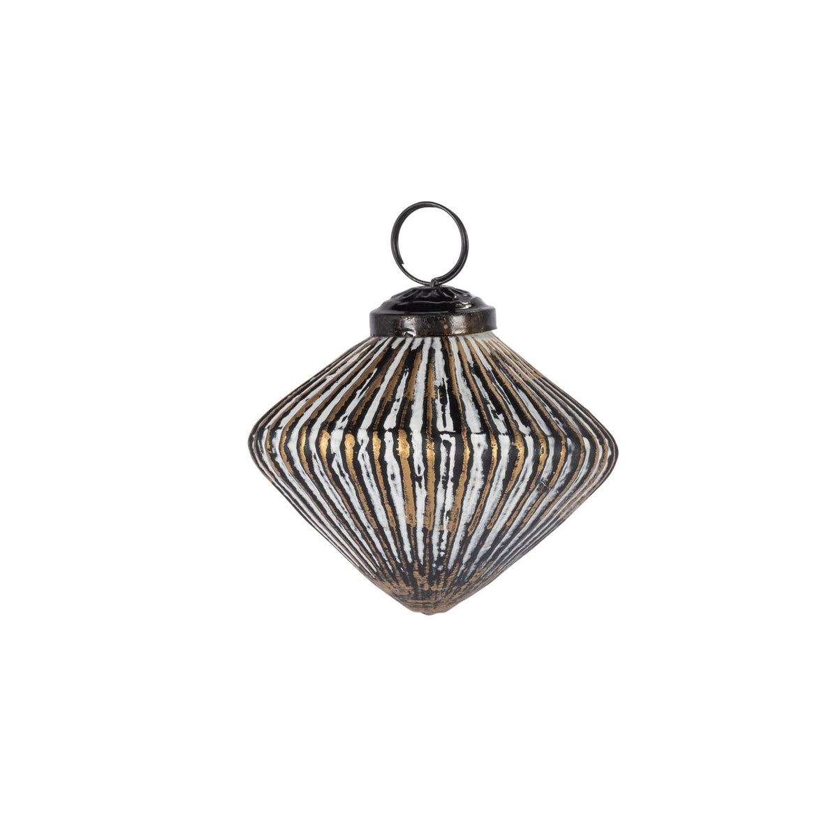 Antique Bronze Glass Ornament, 3"D