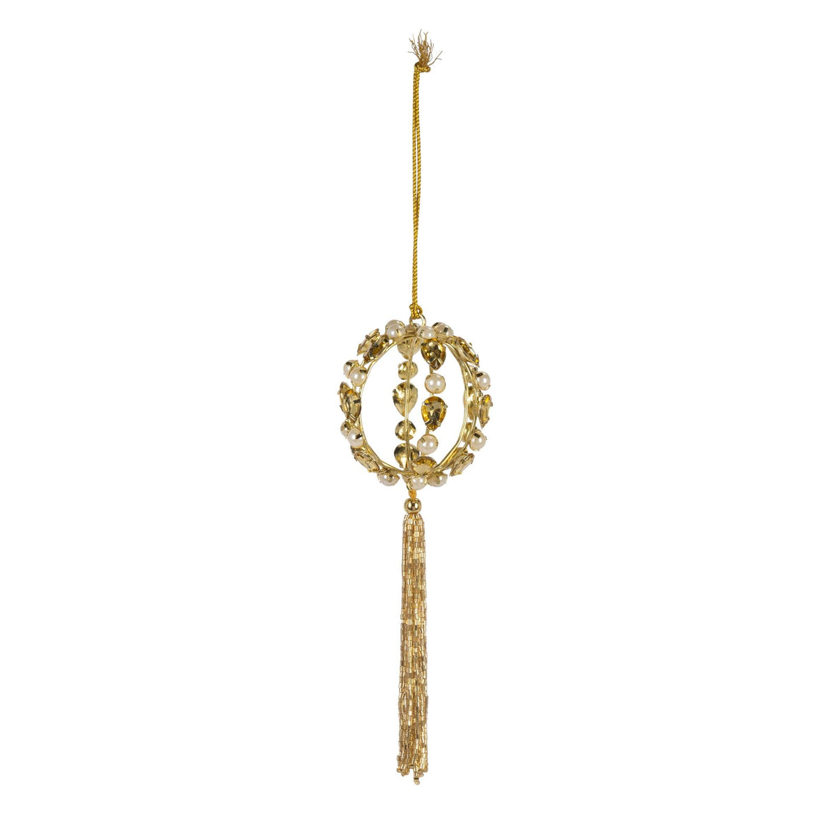 7" Jewel and Pearl Ornament
