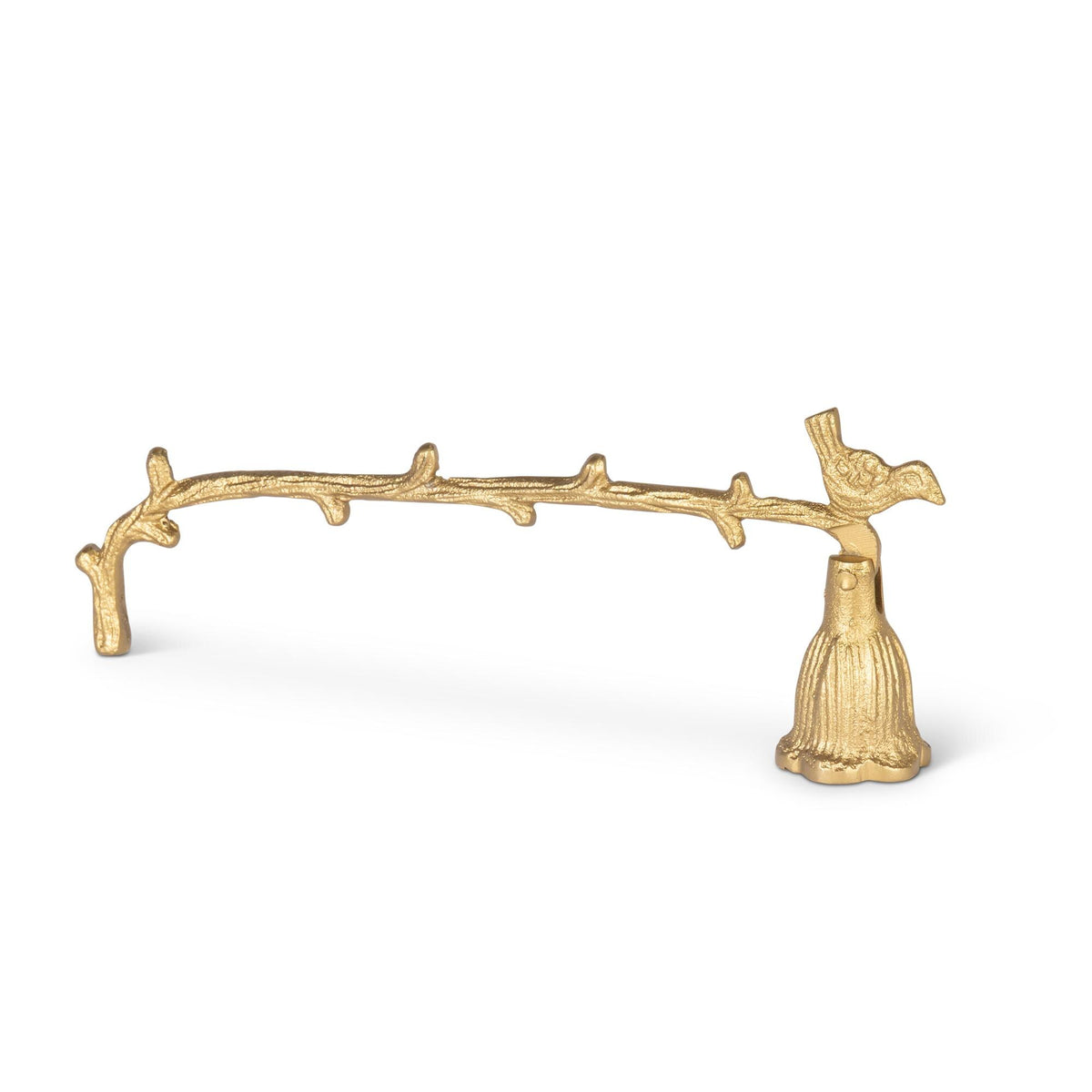 Bronze Aluminum Candle Snuffer with Bird, 8"L