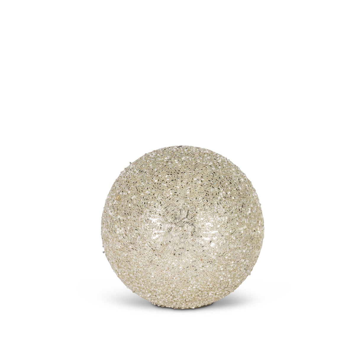 Small Decorative Glass Standing Ball, Silver, 3.93"H
