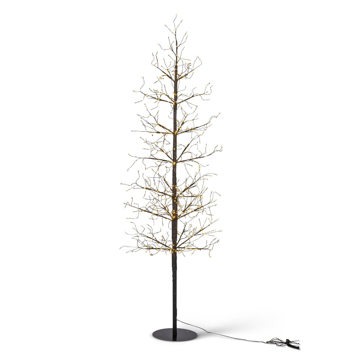 Black Wrapped Twinkling Lights Slim Tree, 5'H