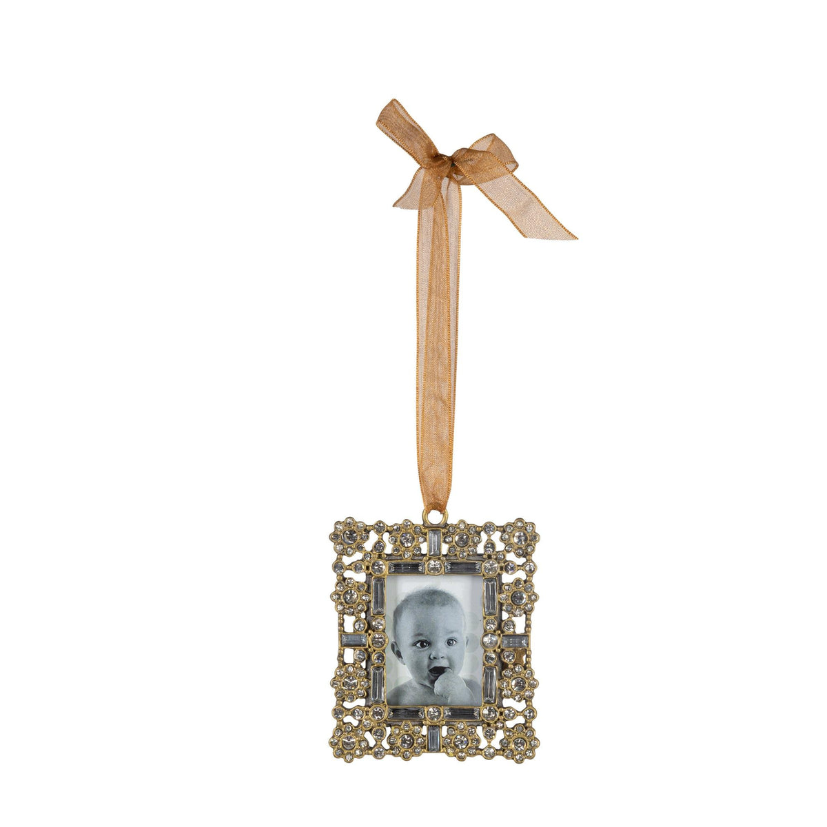 2.95" Square Pewter Photo Frame Ornament