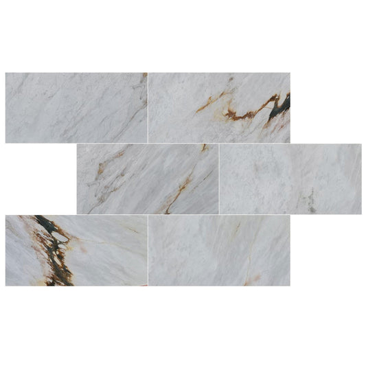 Alpina White Marble Polished Floor and Wall Tile - Large Format - Livfloors Collection