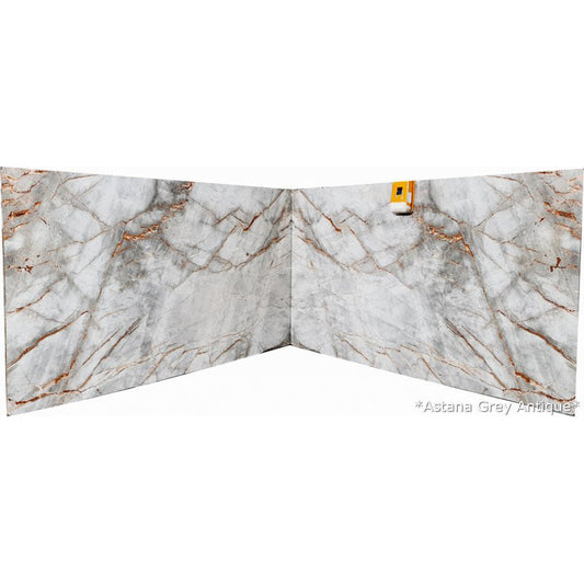 Astana Gray Antique Bookmatching Marble Slabs Polished - Livfloors Collection