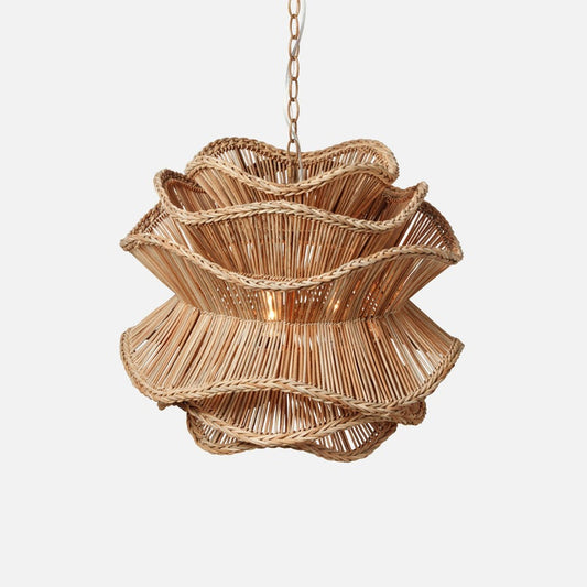 Alondra Chandelier Natural Rattan 22"D x 18"H
