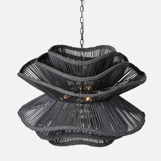Alondra Chandelier Dark Charcoal Rattan 30"D x 23"H