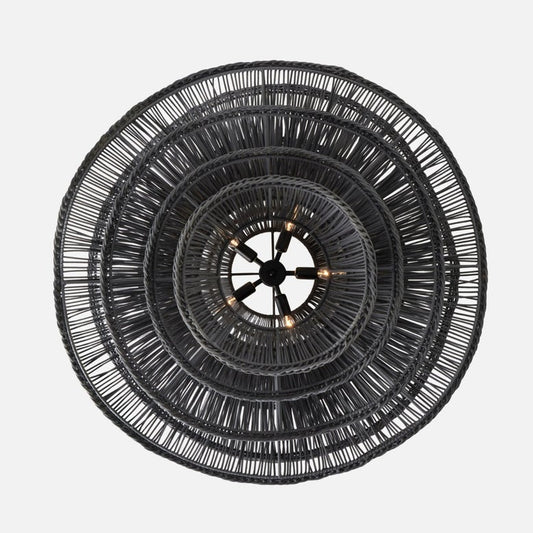 Alondra Chandelier Dark Charcoal Rattan 40"D x 32"H