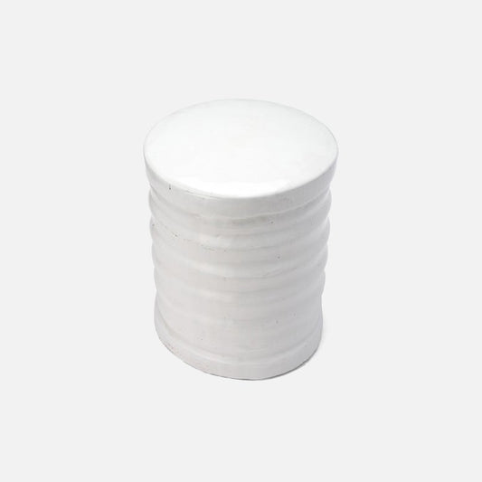 Huston Stool White Stoneware
