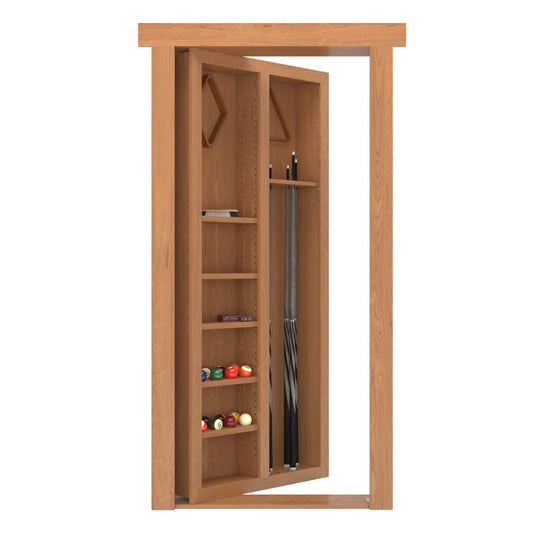 Hidden Flush Mount Knotty Alder Pool Cue Door