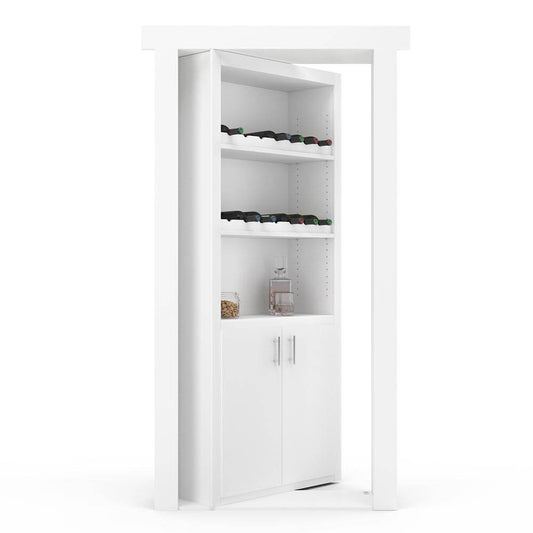 Hidden Flush Mount Paint Grade Wine Rack Door