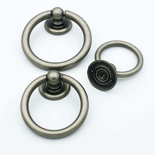 Plain Antique Silver Ring Pulls Hardware Cabinet Pull Drawer Pull