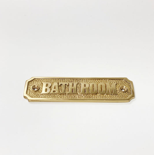 Brass "Bathroom" Door Sign 4-7/16" - Door Hardware Office Sign