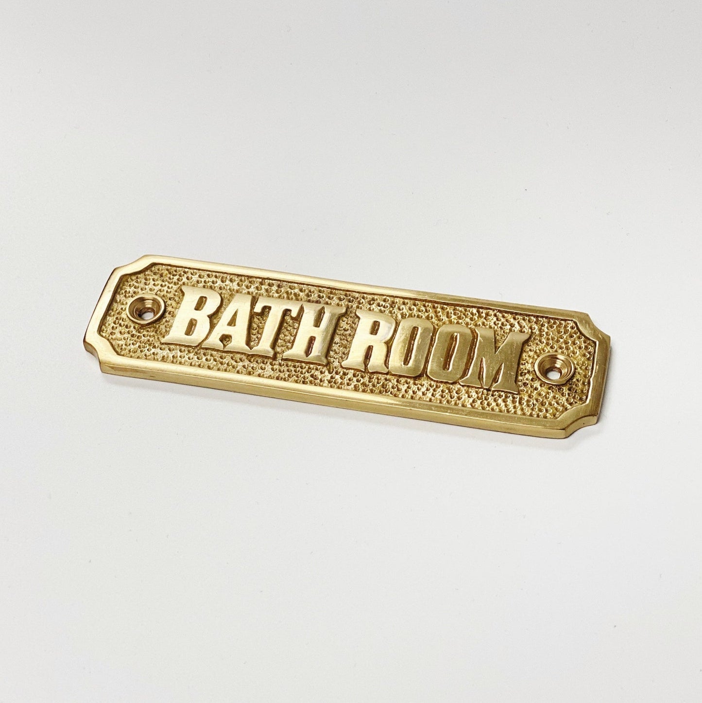 Brass "Bathroom" Door Sign 4-7/16" - Door Hardware Office Sign