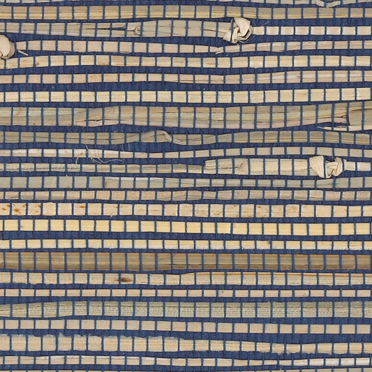 Navy Rushcloth Grasscloth Unpasted Wallpaper