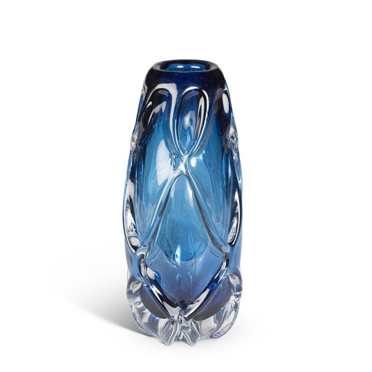 Tidal Glass Vase, Blue, Large