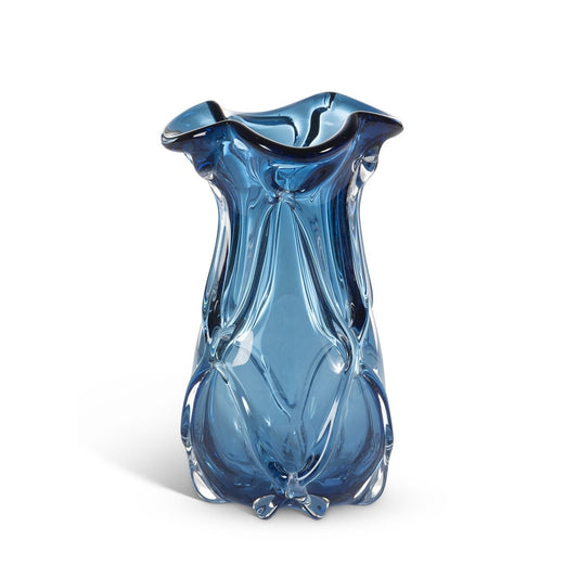 Tidal Glass Vase, Blue, Small