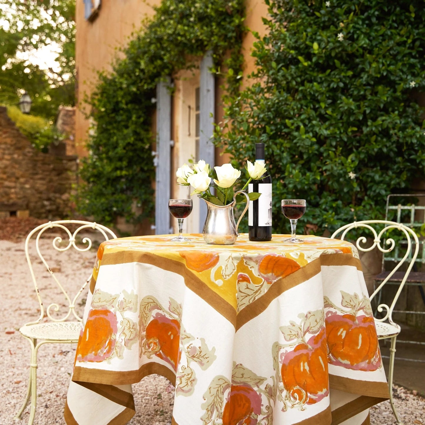 French Tablecloth Pumpkin Orange & Mustard