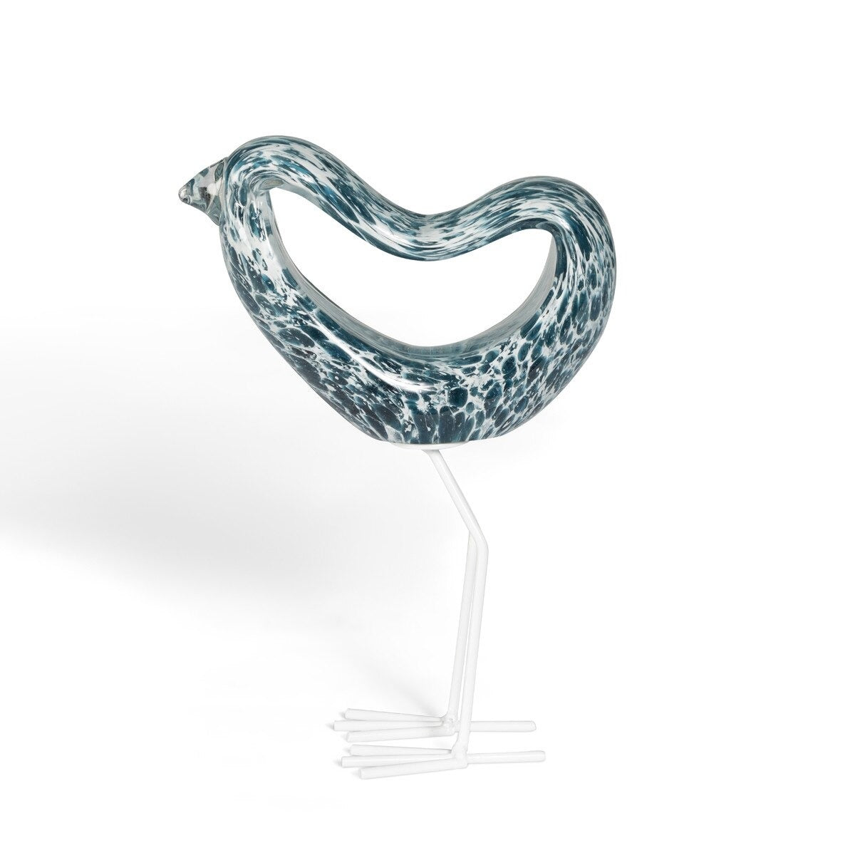 Indigo Glass Bird, Navy Blue, Large