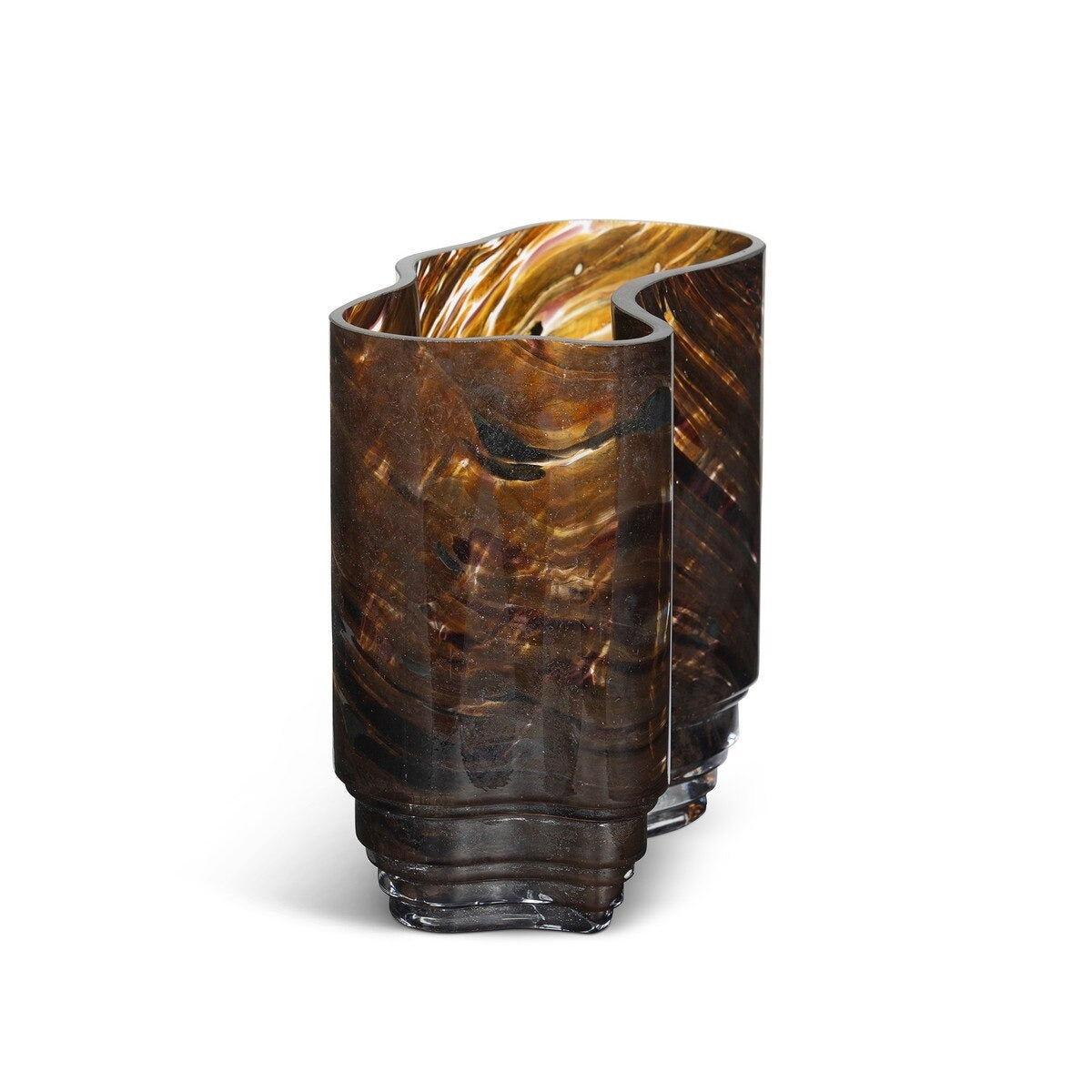 Clover Glass Vase, Tortoise, Small (2-Pack)