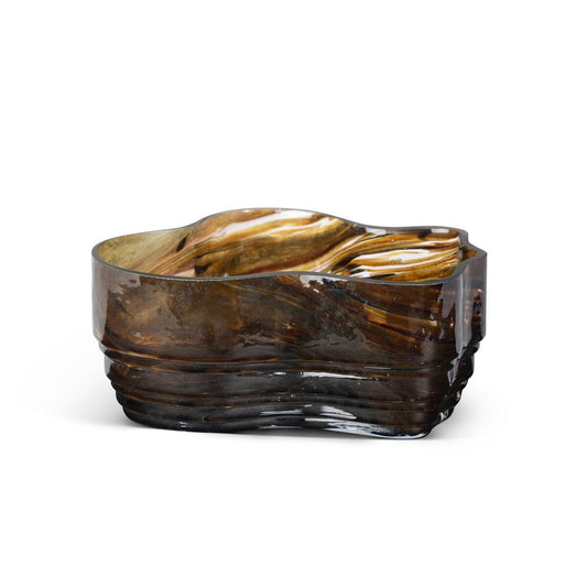 Clover Glass Decorative Bowl, Tortoise (4-Pack)