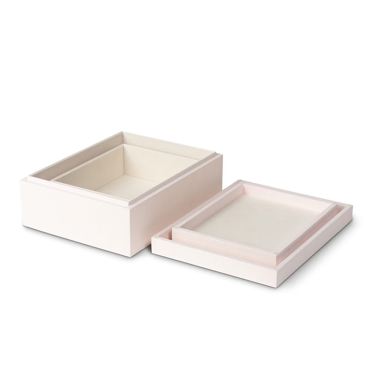 St. Tropez Decorative Boxes, Set of 2, Blush Pearl