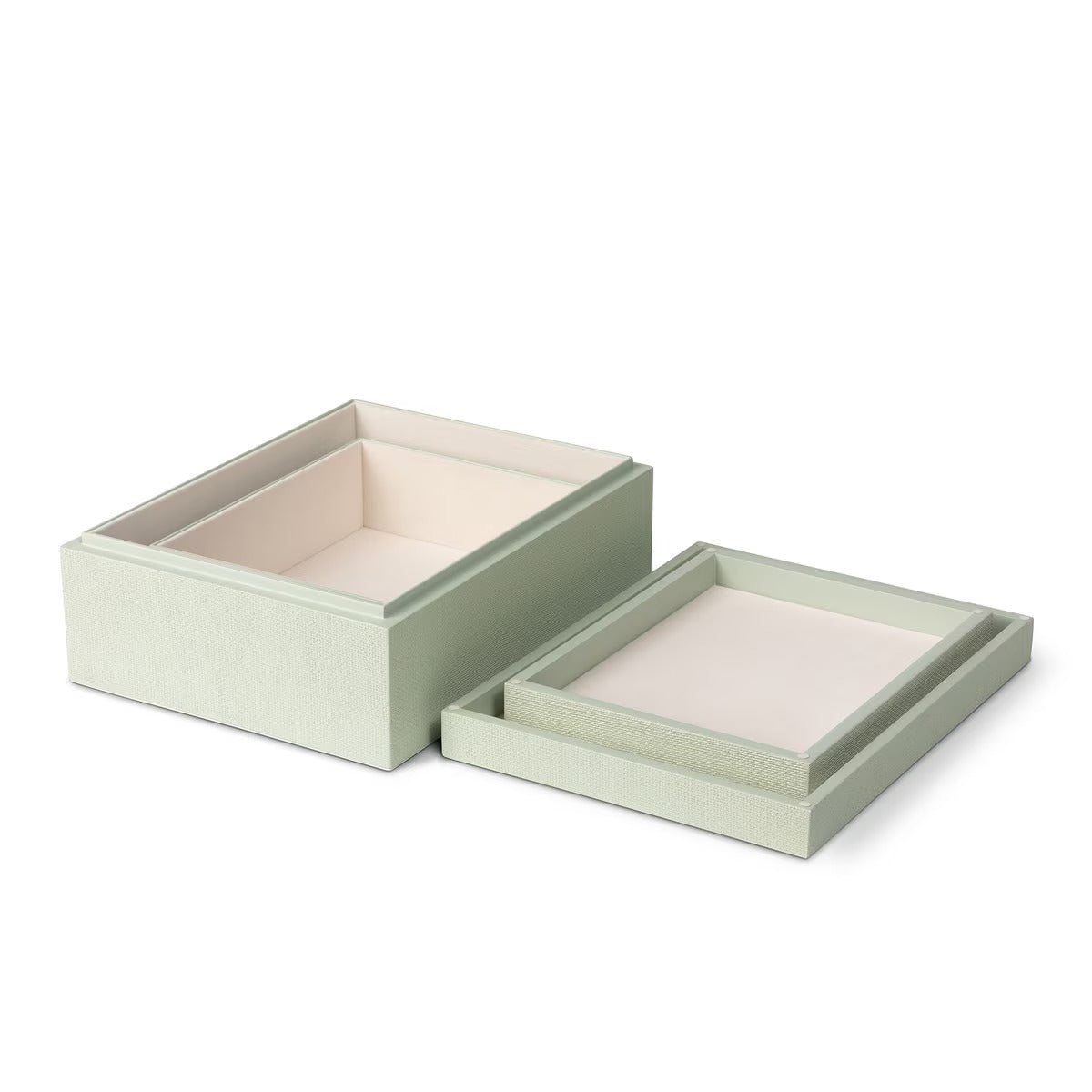 St. Tropez Decorative Boxes, Set of 2, Sage Whisper