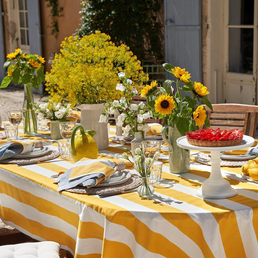 French Tablecloth St. Tropez Yellow Stripes