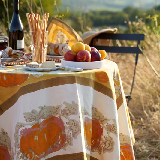 French Tablecloth Pumpkin Orange & Mustard
