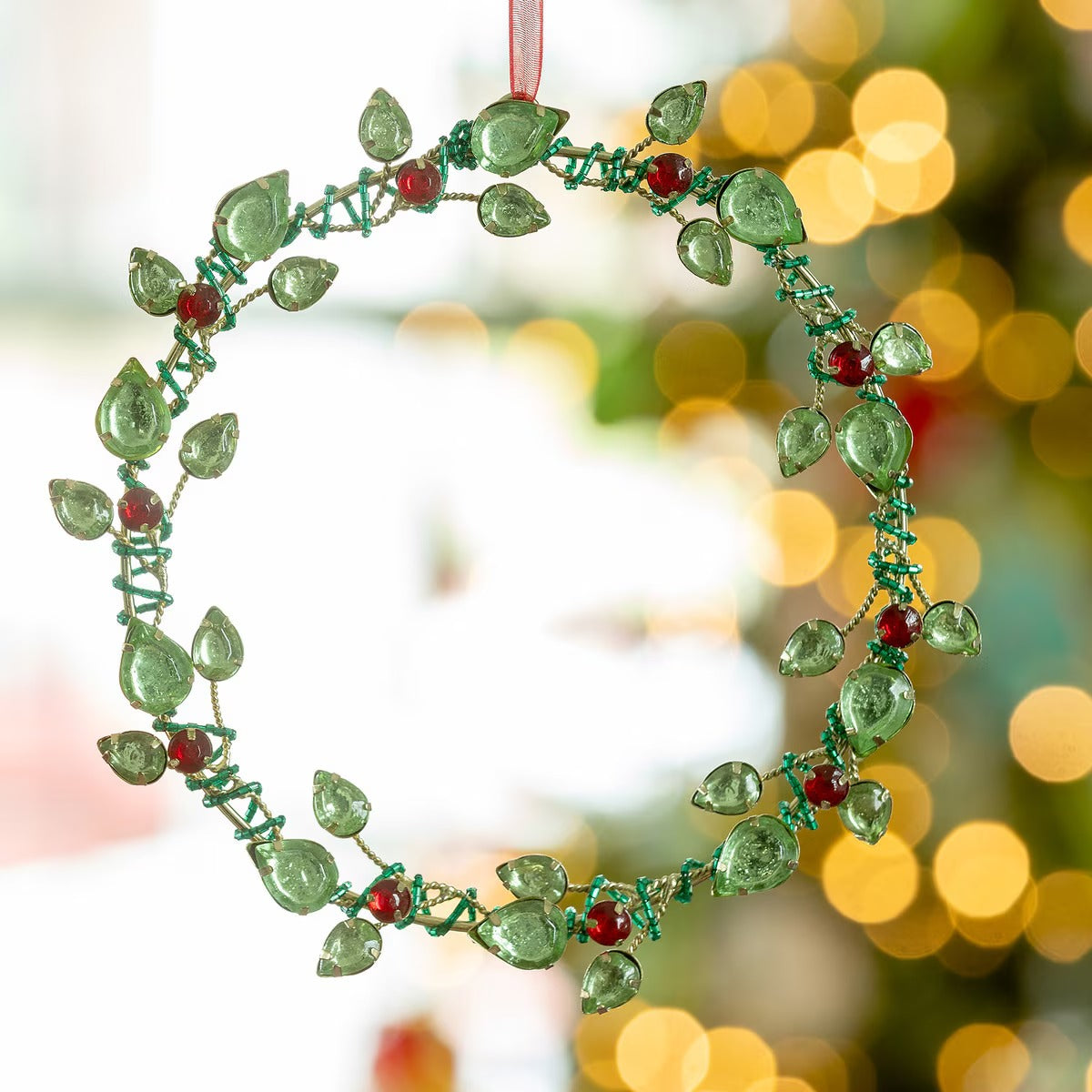 Beaded Vine Wreath Ornament (Set of 12)