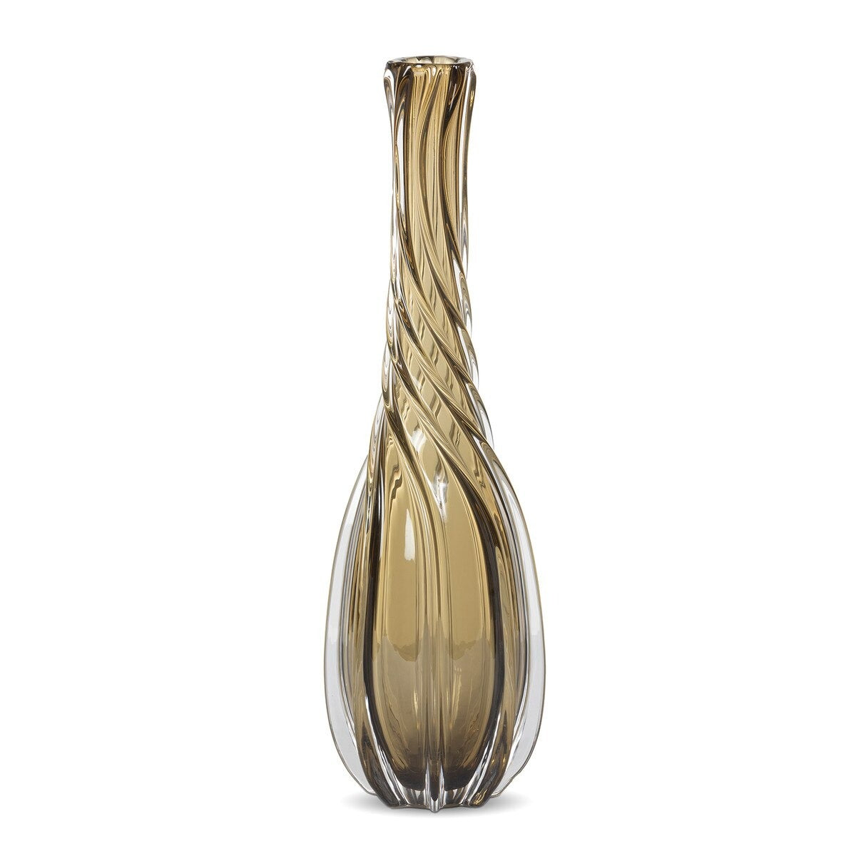 Twirl Glass Vase, Amber, Large