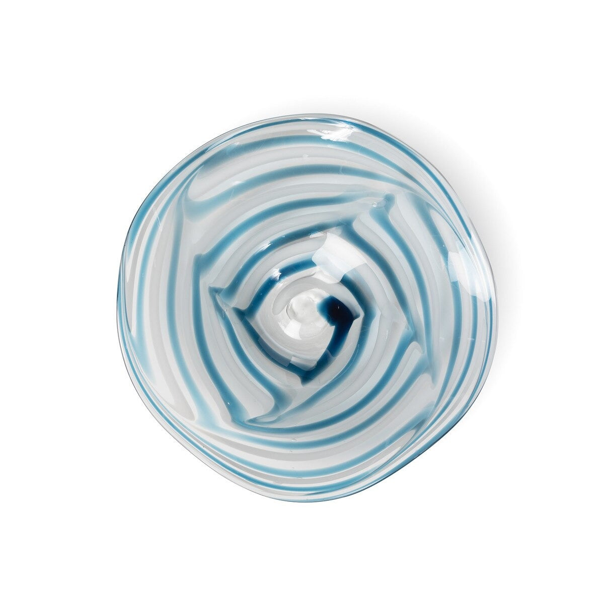 Ocean Glass Plate, Blue Swirl