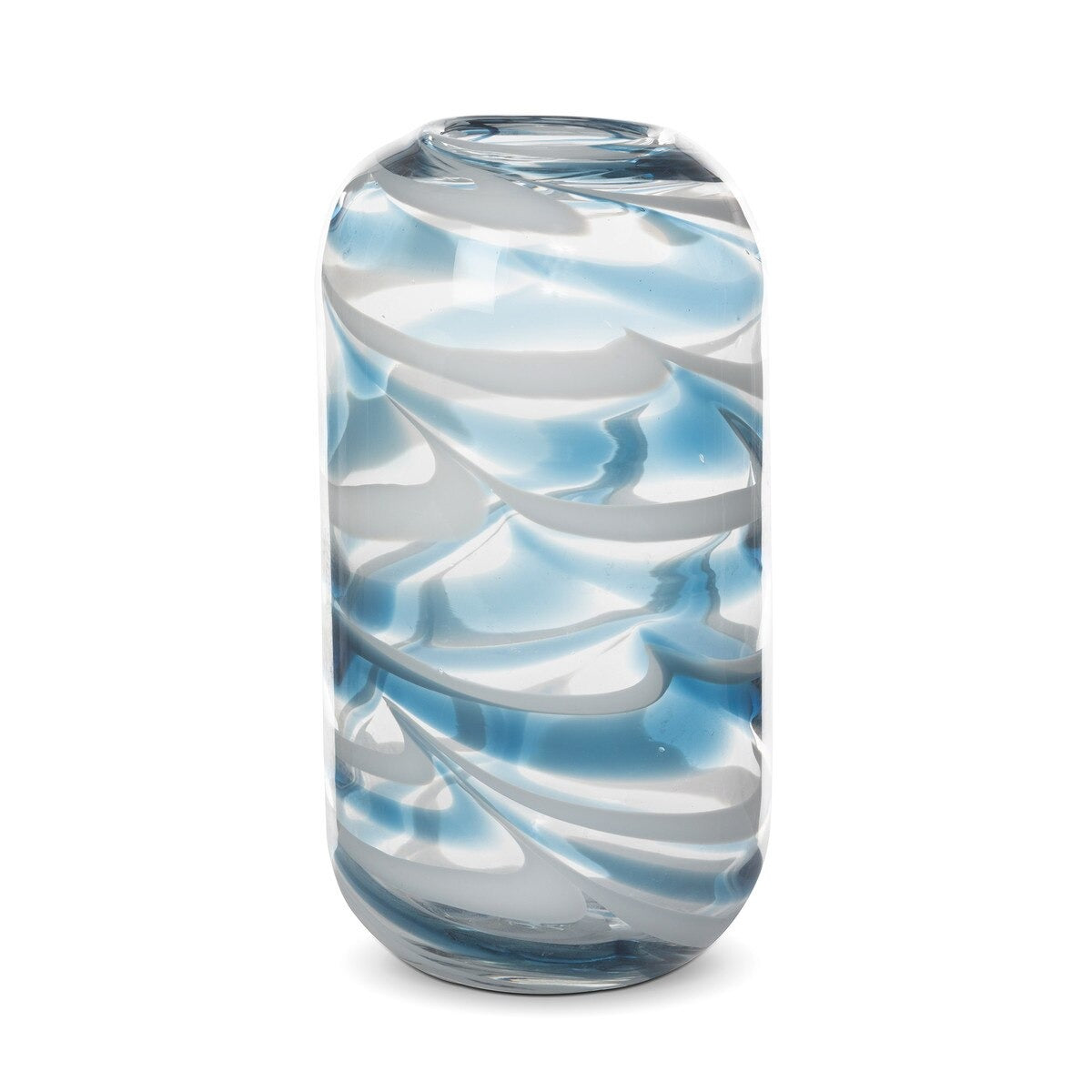 Ocean Glass Vase, Swirl Blue
