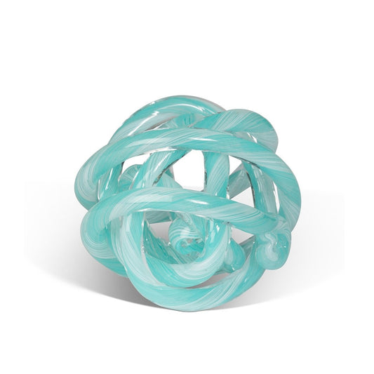 Tangled Glass Knot, Aqua