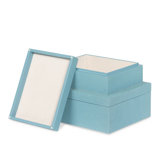 St. Tropez Decorative Boxes, Set of 2, Mistral Blue