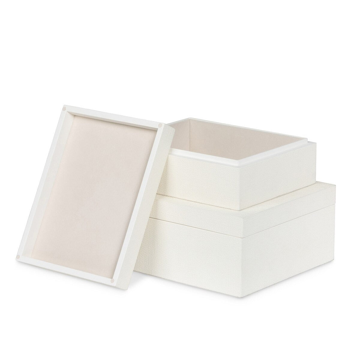 St. Tropez Decorative Boxes, Set of 2, Silk Linen