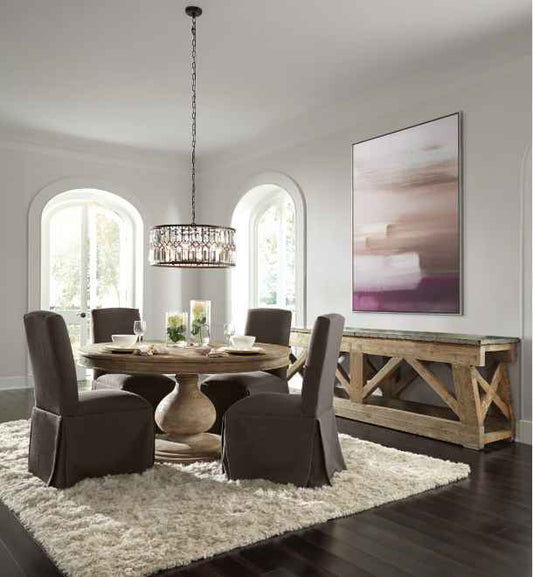 Marbella Console 100" Table Brown/Blue Stone by Classic Home