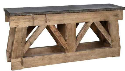 Marbella Console 72" Table Brown/Blue Stone by Classic Home-Discontinued