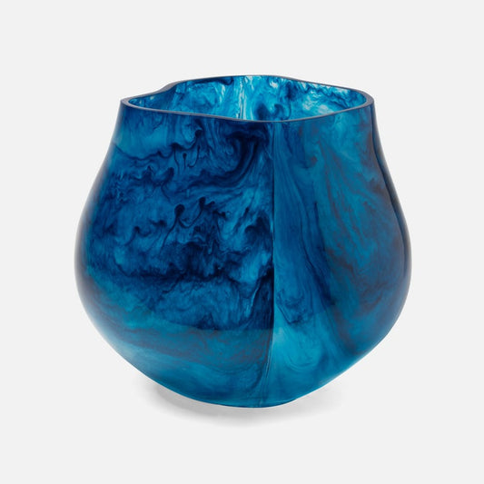 Abria Outdoor Planter Cobalt Cast Resin