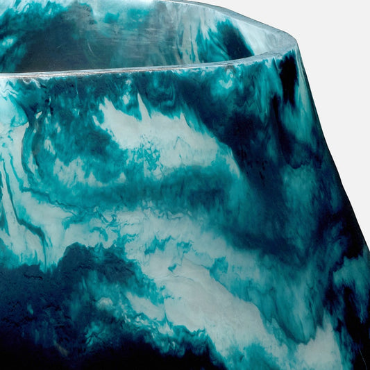 Abria Outdoor Planter Dark Teal Cast Resin