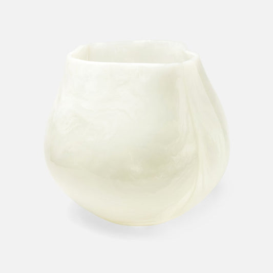 Abria Outdoor Planter Pearl White Cast Resin