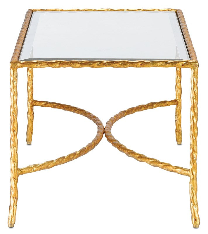 Gilt Twist Bronze Cocktail Table by Currey and Company