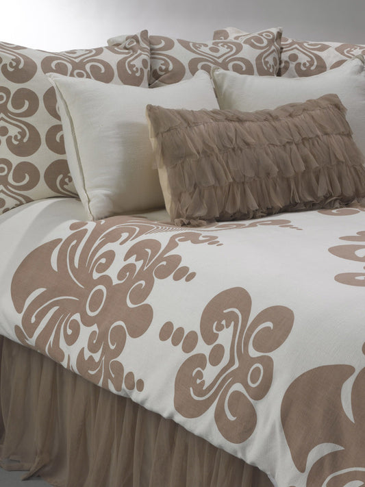 Enchantique Ivory Stonewashed Cotton Reversible Duvet Cover
