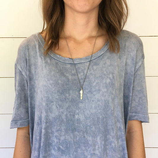 Courage, Dear Heart Necklace 22" Sterling Silver