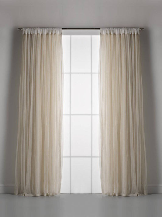 Whisper Ivory Gathered Tulle Window Curtains - Maison de Kristine