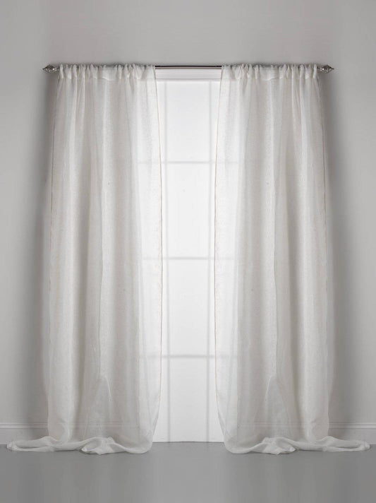 Couture Dreams Solid Linen Gauze Ivory Window Curtain - Maison de Kristine