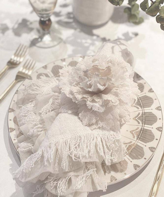 Couture Dreams Whisper Linen Napkins Ivory or Taupe Set of 4 - Maison de Kristine